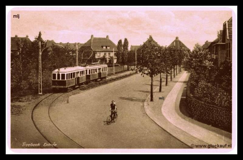 Oude Ansichtkaart entree treebeek .© Gebr. Simons/ www.gluckauf.nl