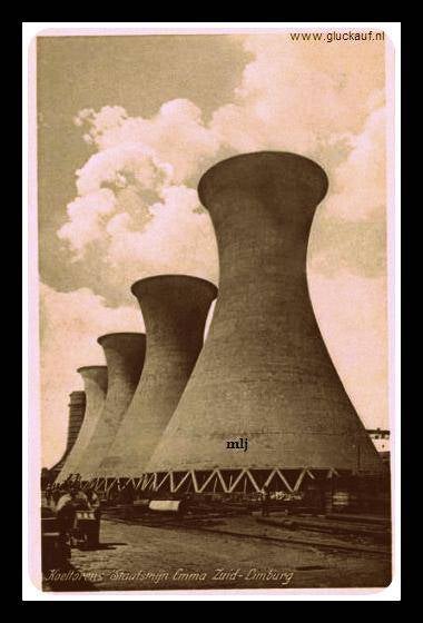 De bekende "van Iterson" koeltorens van de Stm. Emma. © Gebr. Simons./www.gluckauf.nl