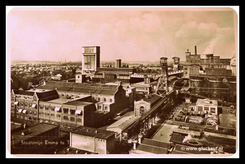 Foto kaart uit 1950, Staatsmijn Emma.© H. Janssen./www.gluckauf.nl