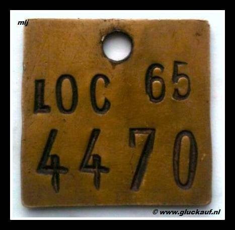 Penning van de Staatsmijn Maurits, voor de ondergrondse loc 65. © www.gluckauf.nl     