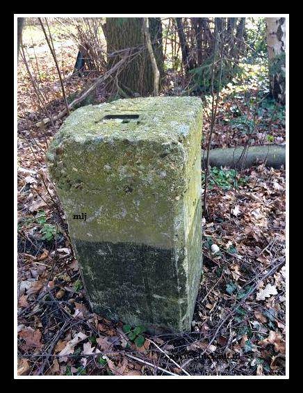 Paal (Staatsmijn ) bij voormalige mijnspoor tussen Stm. Maurits en Schacht 4. © www.gluckauf.nl