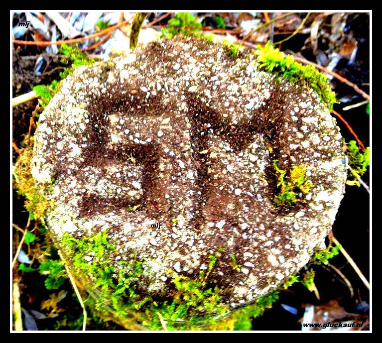 Er staan ook twee palen in de grond bij de slikvijver met daarop de tekst SM en MOF 6. © www.gluckauf.nl