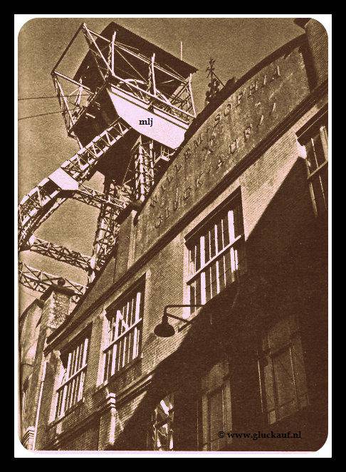 Mijn Willem-Sophia schachtbok bij de ingang van de Mijn. © www.gluckauf.nl