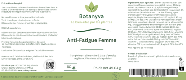 Anti-Fatigue Femme – Équilibre hormonal & vitalité