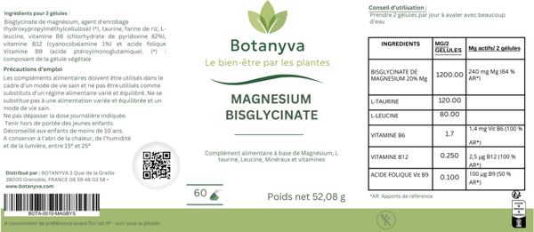 Magnésium Bisglycinate – Haute assimilation & équilibre nerveux