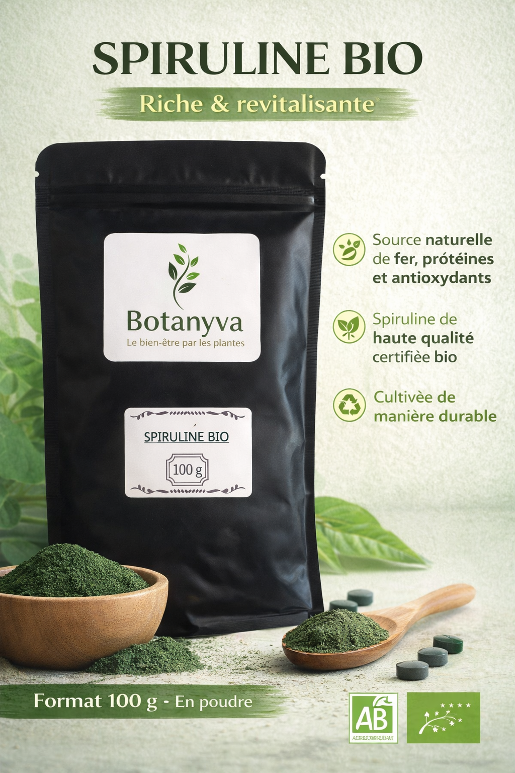 Spiruline Bio – 100 g