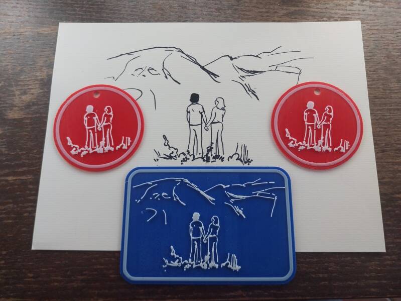 Mariage d'A et L par hsa impression 3d