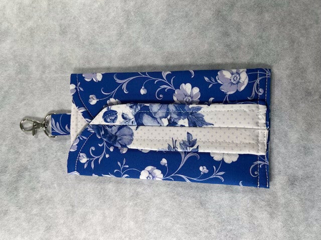 White Flowers on Blue