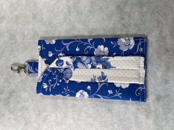 White Flowers on Blue