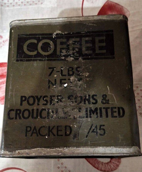 Grande boite de ration de café anglaise ww2