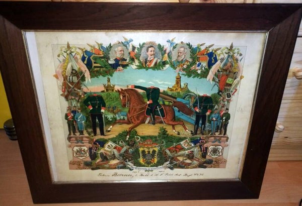 Tableau allemand ww1 de réserviste artilleur SAXON
