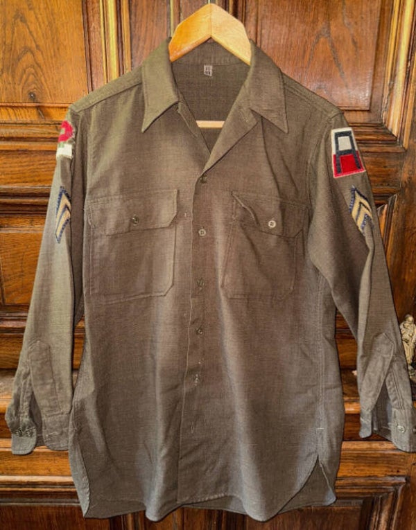 chemise troupe flanelle laine US ww2 2nd army 1944