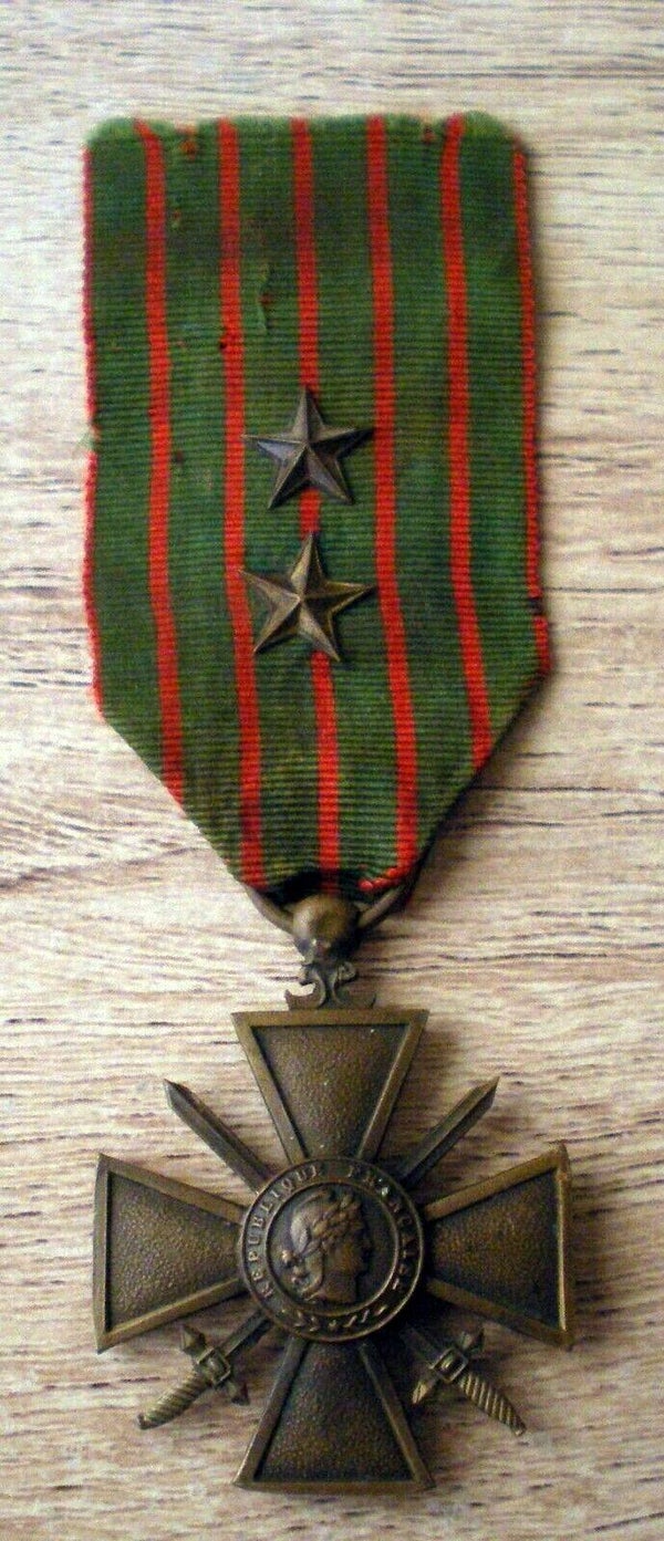 Médaille croix de guerre 1914-1916 avec 2 citations