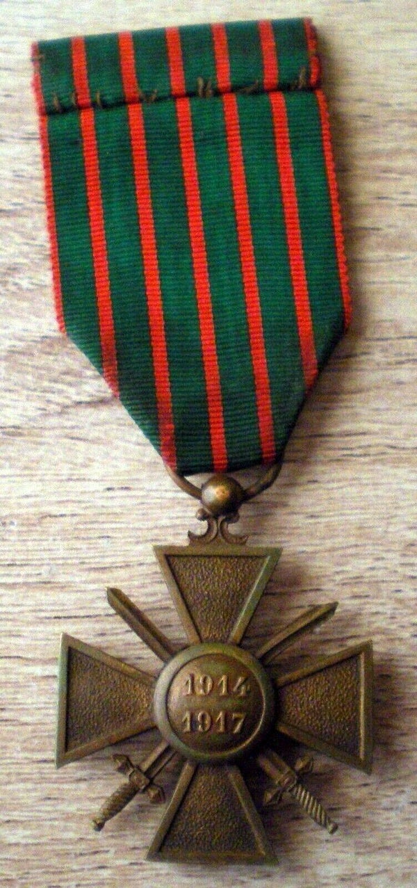 Médaille croix de guerre 1914-1917 avec 3 citations + 1 palme