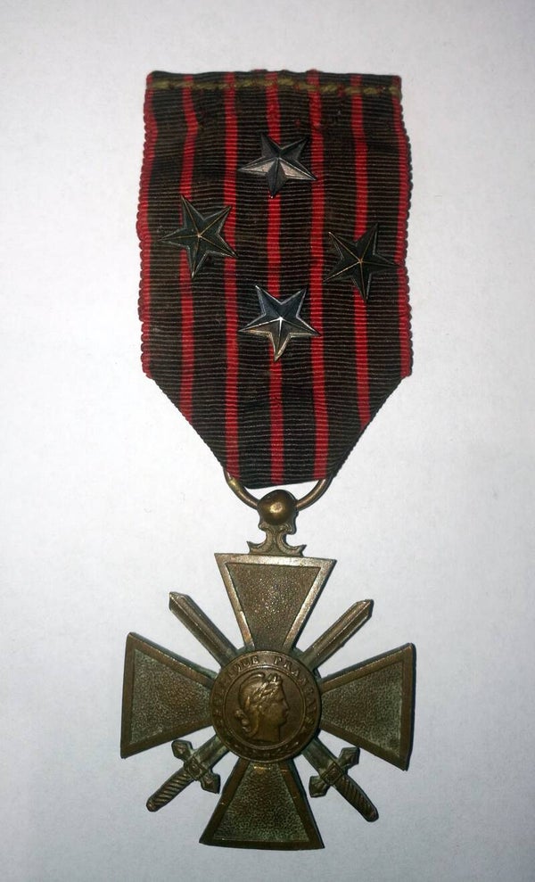 Médaille croix de guerre 1914-1917 avec 4 citations