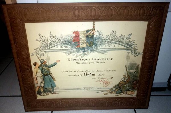 beau diplôme patriotique prépa militaire 1921