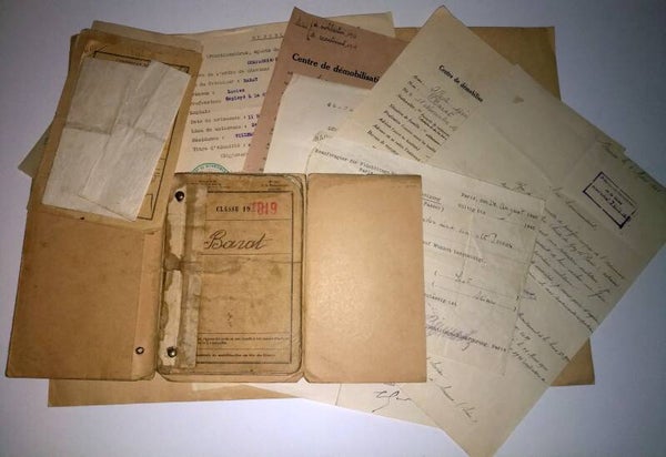 livret militaire + papiers soldat 155éme RI ww1/ww2