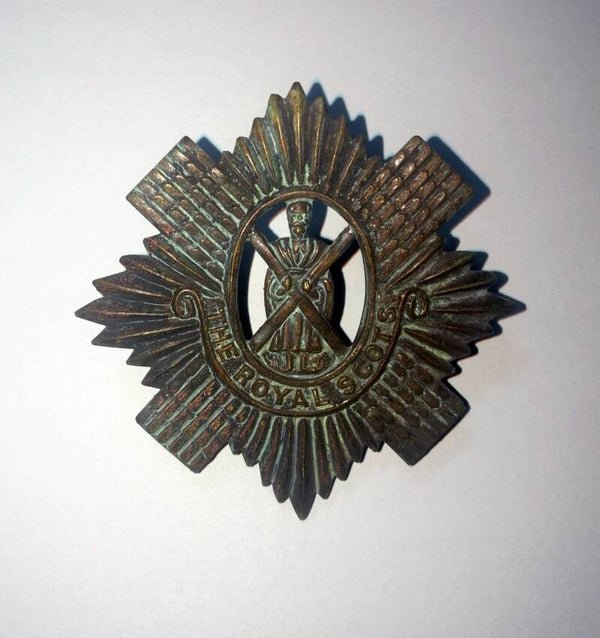 Insigne de Glengarry écossais du Royal Scots modèle économique laiton 1916