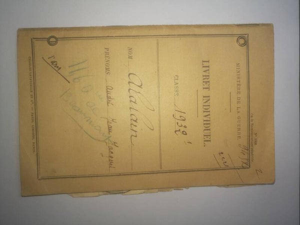Livret militaire classe 1932 ( avoué de justice sous vichy)