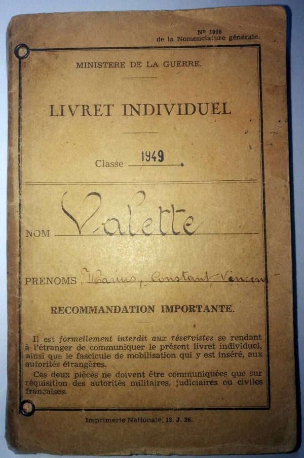 Livret militaire classe 1949 404éme Compagnie Mixte Régionale du Matériel