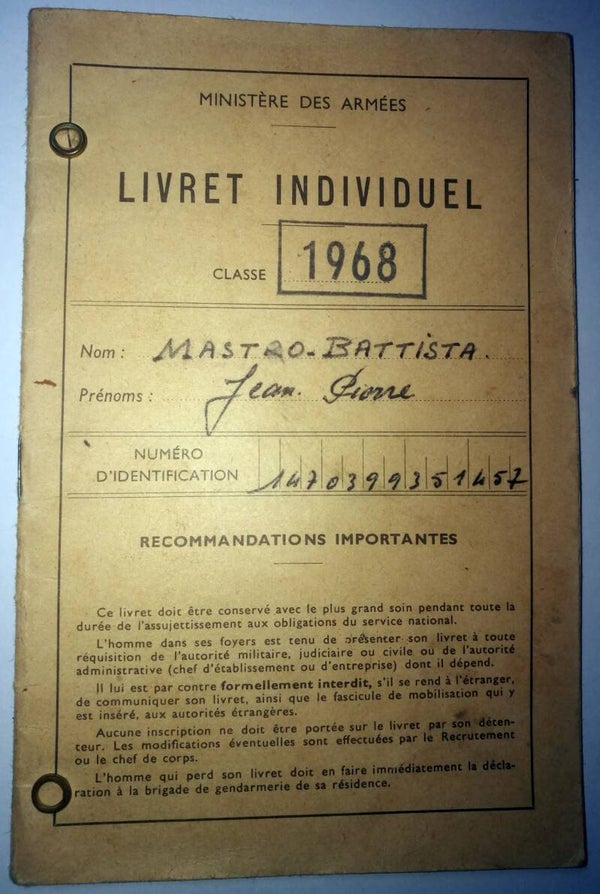 Livret militaire 153éme Régiment d'Infanterie Motorisé 1968