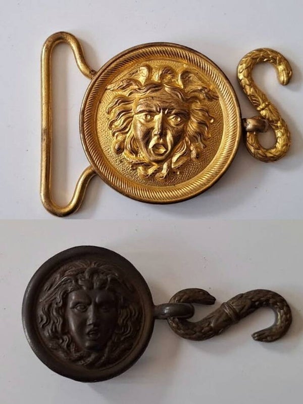 Lot de 2 demi boucle ceinturon officier français III éme république ww1