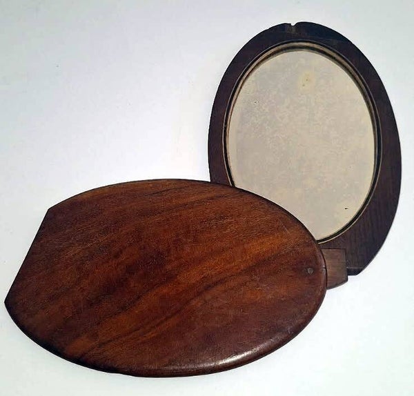 Miroir de poche grand modèle poilu français 14/18 ww1