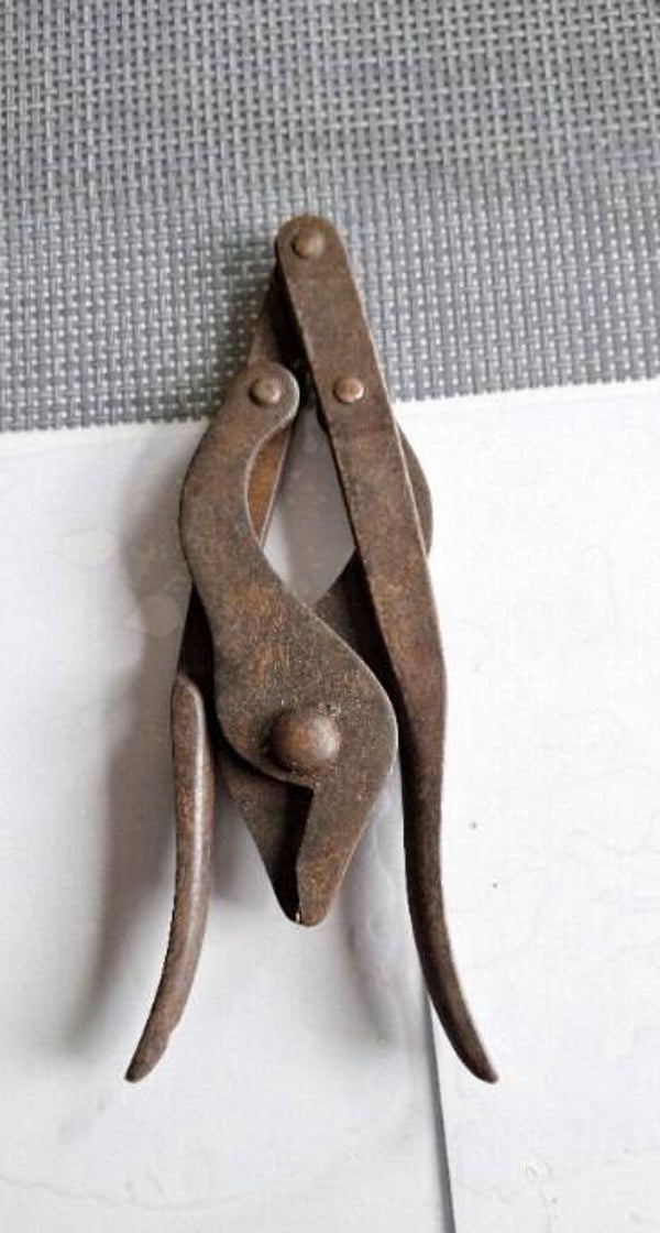 Pince coupe barbelés pliante anglaise daté 1917 ww1