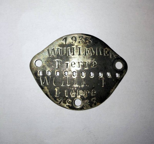 Plaque d'identité soldat classe 1933 Paris FRANCE 40 ww2