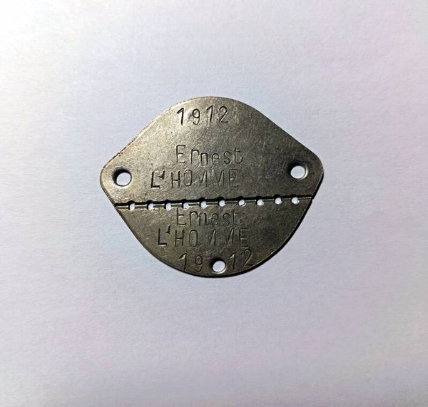 plaque identité sergent 74éme Régiment infanterie ww1