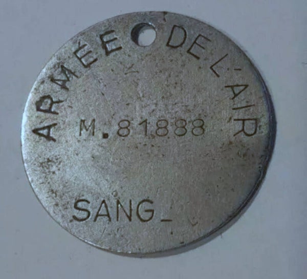Plaque d'identité armée de l'air guerre algérie