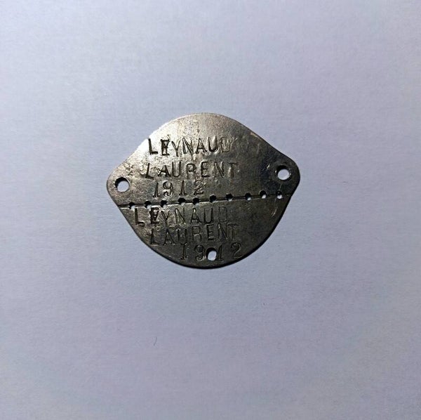 Plaque identité caporal 63éme RI prisonnier Alsace aout 1914