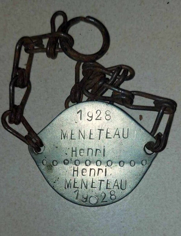 Plaque identité soldat classe 1928 Poitiers FRANCE 40 ww2