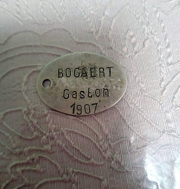 Plaque identité soldat classe 1907 Dunkerque ww1