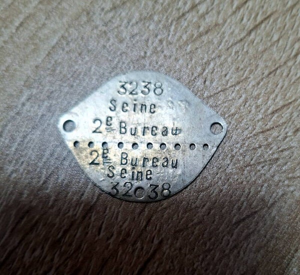 Plaque identité classe 1920 soldat 35éme +28éme RI (mobilisé ww2)