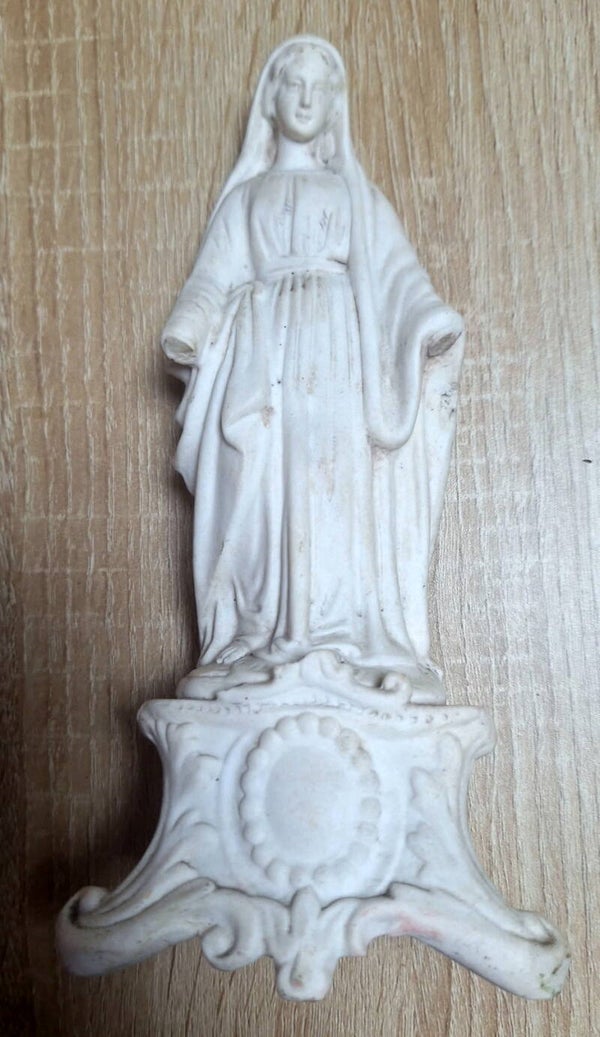 Statuette religieuse Vierge Marie biscuit XXéme