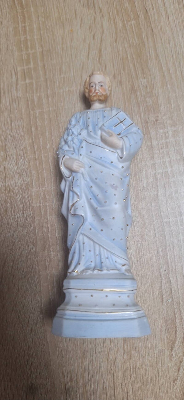 Statuette de Saint joseph biscuit polychrome allemand 1930/50
