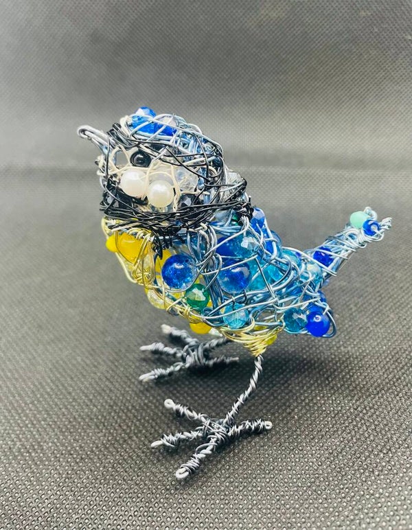 Small  blue tit sculpture