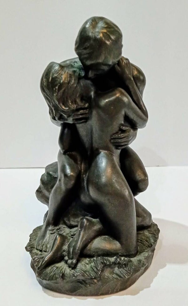 Adam and Eve bronze resin sculpture