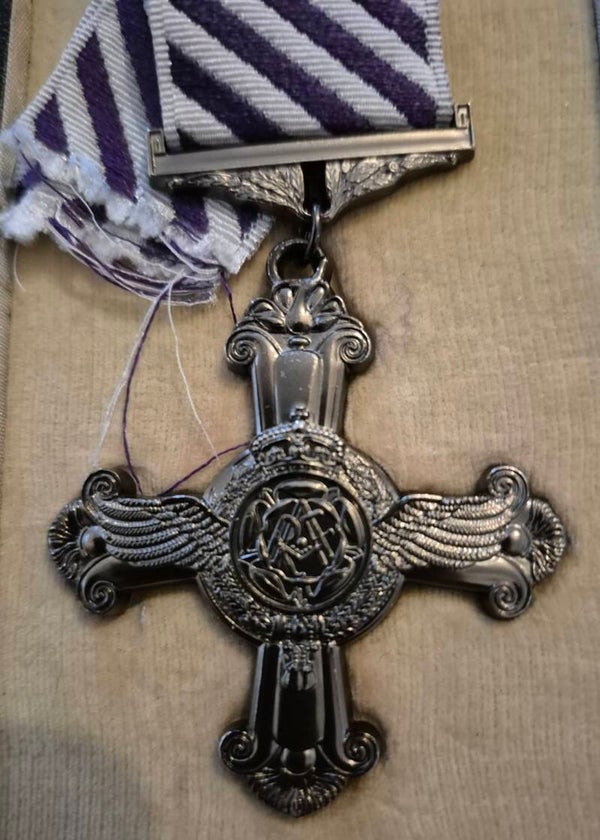 WW2 genuine distinguished flying cross medal with paperwork and associated ephemera **RARE FIND**