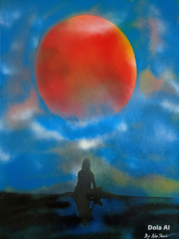 Solitude at sunset by Alex Shearer art