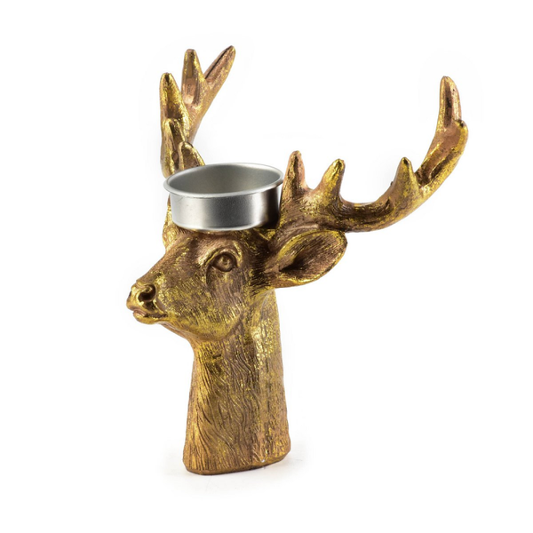 SANTA LILA Figur Kerzenständer h14x14x7cm gold