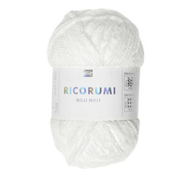 Fil chenille NILLI NILLI Blanc (mini pelote :25g)