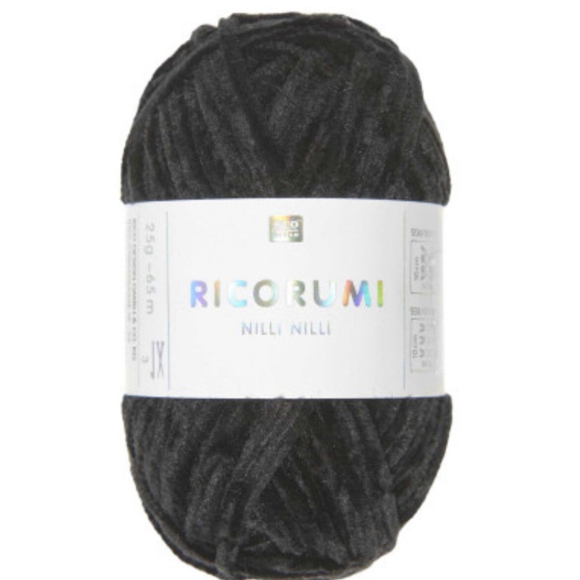 Fil chenille RICORUMI NILLI NILLI Noir 25 g