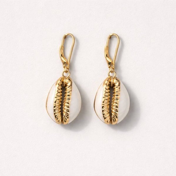 Boucles d’oreilles coquillages nacré doré