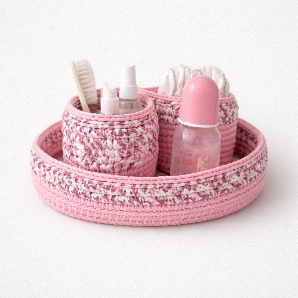 Plateau nurserie motif floral