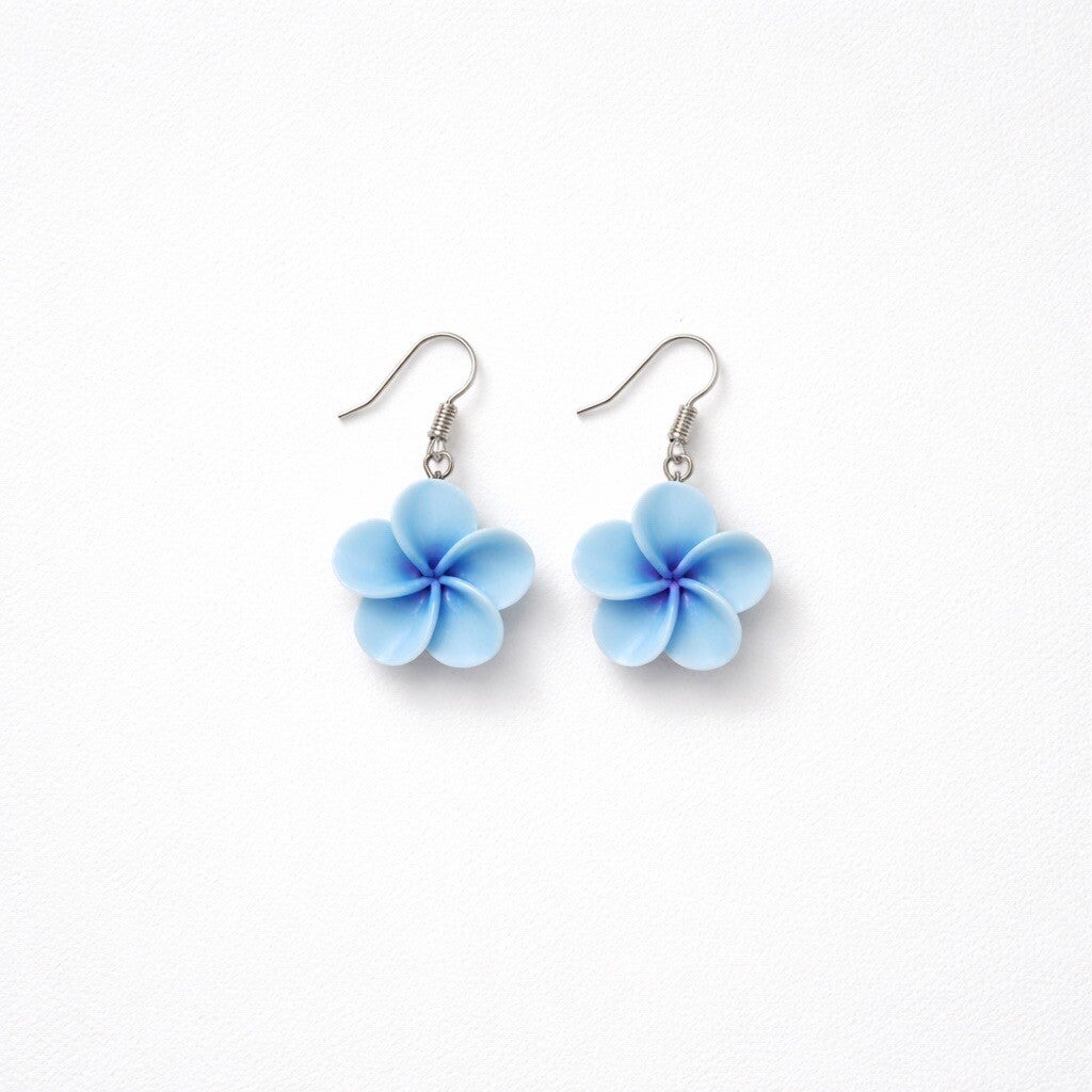 Boucles d’oreilles fleurs bleues