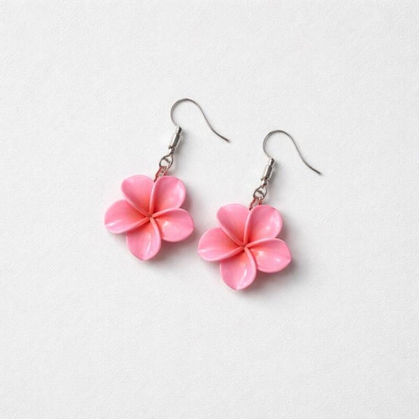 Boucles d’oreilles fleurs roses