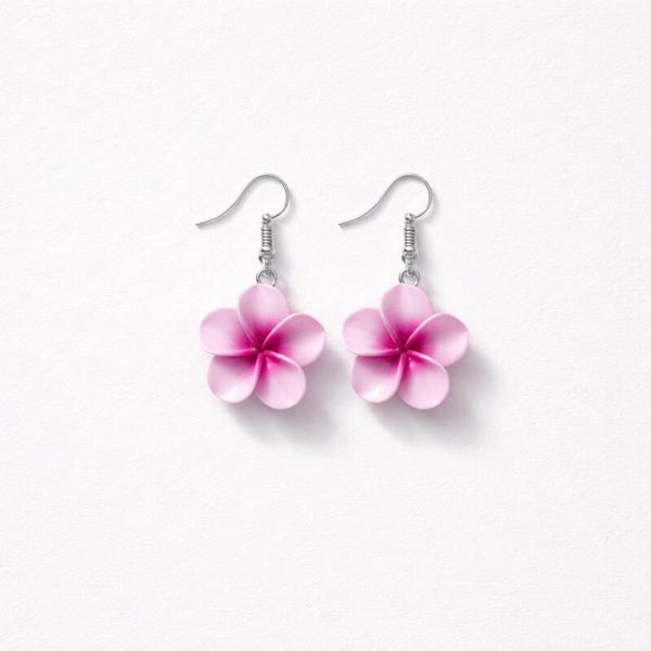 Boucles d’oreilles fleurs mauves