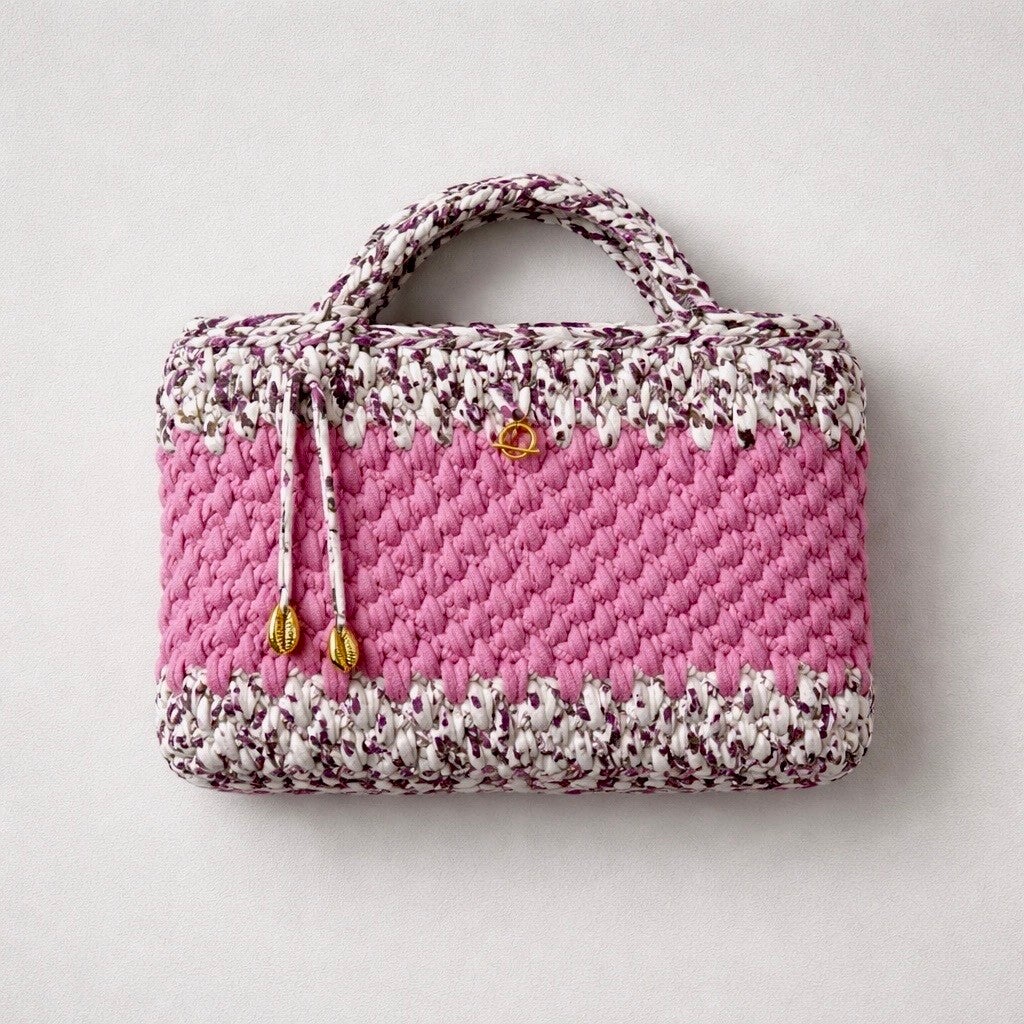 Sac panier TAPAIRU fleuri rose